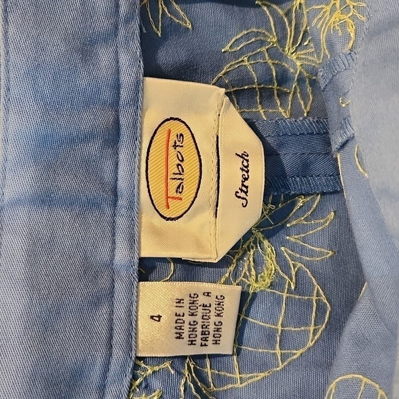 Talbots Pineapple Embroidered Pants - Picture 3 of 6